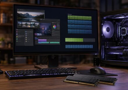 램 용량과 멀티태스킹 여유를 보여주는 데스크탑 PC 이미지
