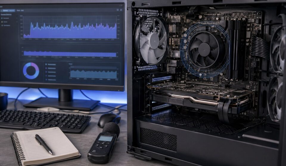 메인보드 고주파와 CPU 사용률 문제를 분리 점검하는 PC 내부 이미지